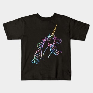 Majestic Unicorn in Rainbow Colors Kids T-Shirt